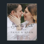 Modern Photo Editorial Wedding Save the Date Flyer<br><div class="desc">Modern editorial style wedding save the date with bold typography over your favourite photo.  A clean and simple design for a wedding during any time of year.</div>