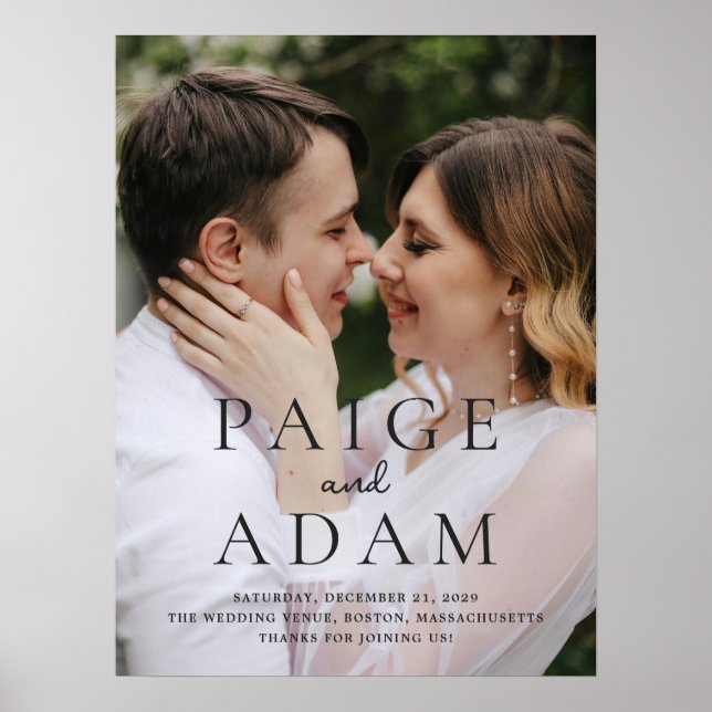 Modern Photo Editorial Wedding Welcome Sign (Front)