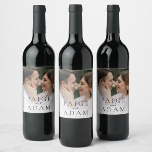 Modern Photo Editorial Wedding Wine Label