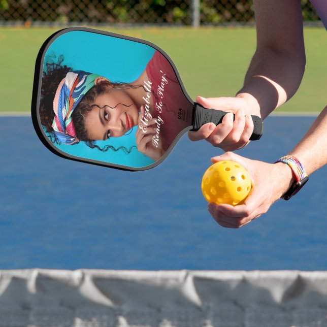 Modern Photo Elegant Play Personalize  Pickleball Paddle (Insitu)