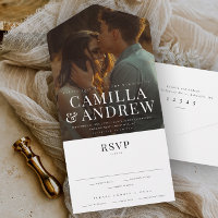 Modern Photo Elegant Stylish RSVP Wedding