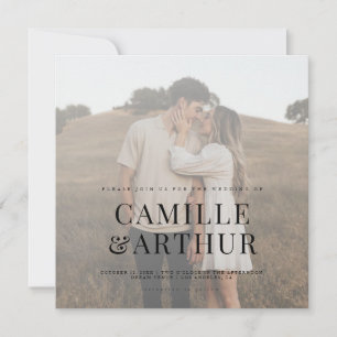 Modern Photo Elegant Stylish Wedding  Invitation