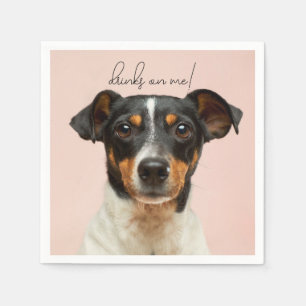 Modern Photo Elegant Thank You Dog Pet Wedding Napkin