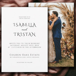 Modern Photo Elegant Typography Wedding Invitation