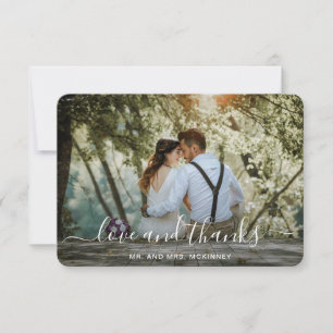 Modern Photo Elegant Wedding Thank You Card