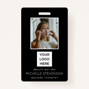 Modern Photo Employee Black  Badge