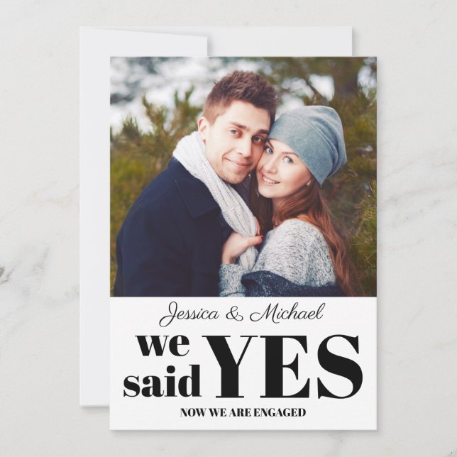Modern Photo Engagement Announcement (Front)