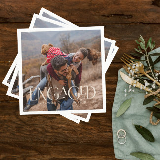 Modern Photo Engagement Editable Colour Overlay Napkin