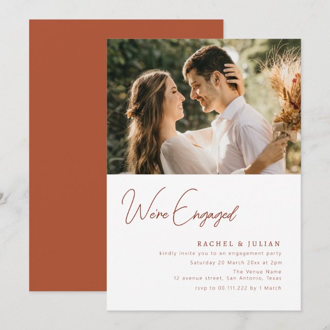 modern photo engagement invitation (Front/Back)