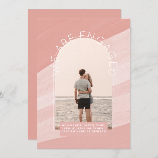 MODERN PHOTO ENGAGEMENT INVITE - Mixed Colours (Front/Back)