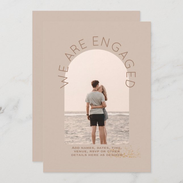 MODERN PHOTO ENGAGEMENT INVITE - Mixed Colours (Front/Back)
