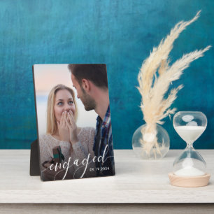 Modern Photo Engagement Keepsake Plaque