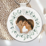 Modern Photo Eucalyptus Personalized Wedding Keychain<br><div class="desc">Add the finishing touch to your wedding with these custom photo eucalyptus botanical greenery wedding keychain. Perfect as wedding favors to all your guests . Customize these wedding favors with your favorite wedding photo, newlywed photo, and personalize with name and date. See our wedding collection for matching wedding favors, newlywed...</div>