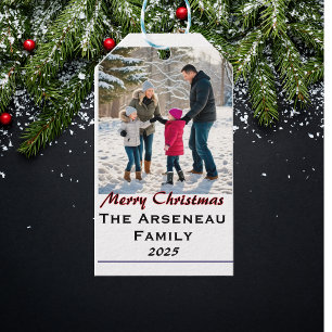 Modern Photo Family Personalize Gift Tags