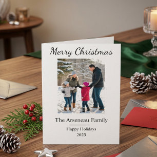 Modern Photo Family Personalize Holiday Card