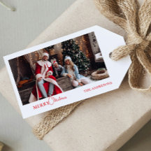 Modern Photo Family Portrait Red Christmas