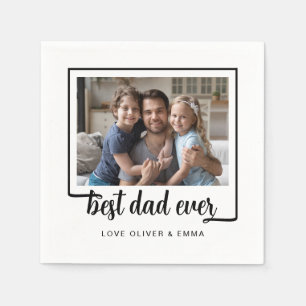 Modern Photo Father's Day Napkin