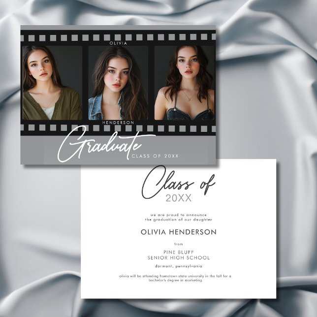 Modern Photo Film Frames Graduation Announcement (Modern Photo Film Frames Graduation Announcement)