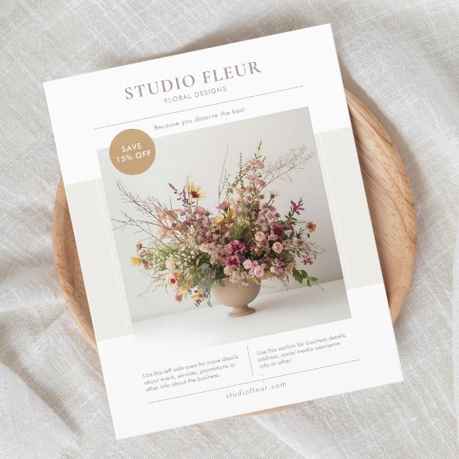 Modern Photo Floral Business Marketing  Flyer (Creator Uploaded)