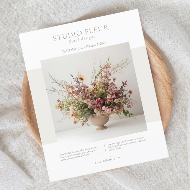 Modern Photo Floral Small Business Marketing  Flyer (Creator Uploaded)