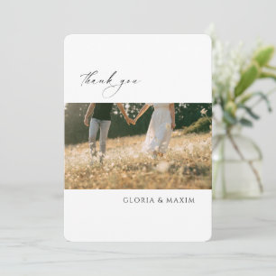 Modern Photo Formal Minimal Elegant Wedding Thank You Card