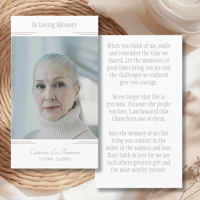 Modern Photo Funeral Prayer Card (Modern Photo Funeral Prayer Card
)