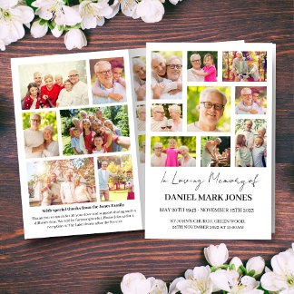 Modern Photo Funeral Program for Men