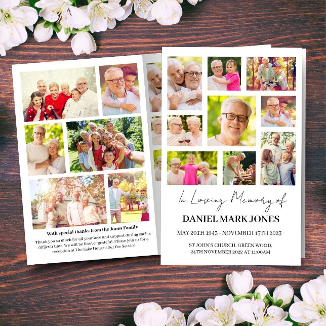 Modern Photo Funeral Program for Men (Creator Uploaded)