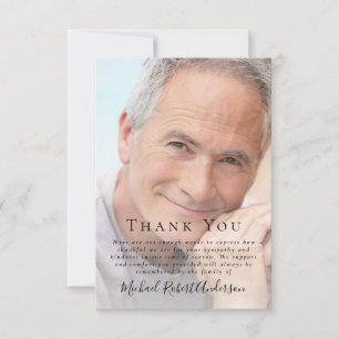 Modern Photo Funeral Thank You Card