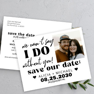 Modern photo funny casual wedding save the date announcement postcard