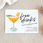 Modern Photo Funny Wedding Save The Date<br><div class="desc">Save the date cards for the fun couple who can't wait to celebrate with family and friends at their wedding. Funny Free drinks (and we're getting married!) colourful cocktail design is personalized with your wedding details and your engagement photo on the back.</div>