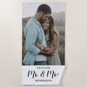 Modern Photo Future Mr. & Mrs. Beach Towel