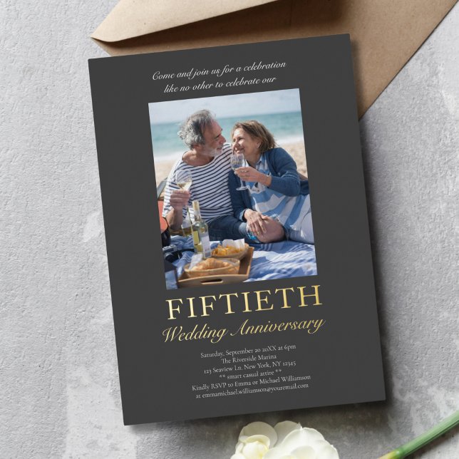 Modern Photo Gold 50th Wedding Anniversary (Creator Uploaded)