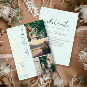 Modern Photo Grad Mint Green