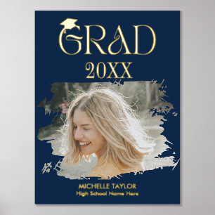 Modern  Photo Graduate High School Frame  Foil Prints