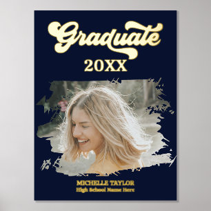 Modern  Photo Graduate High School Frame  Foil Prints