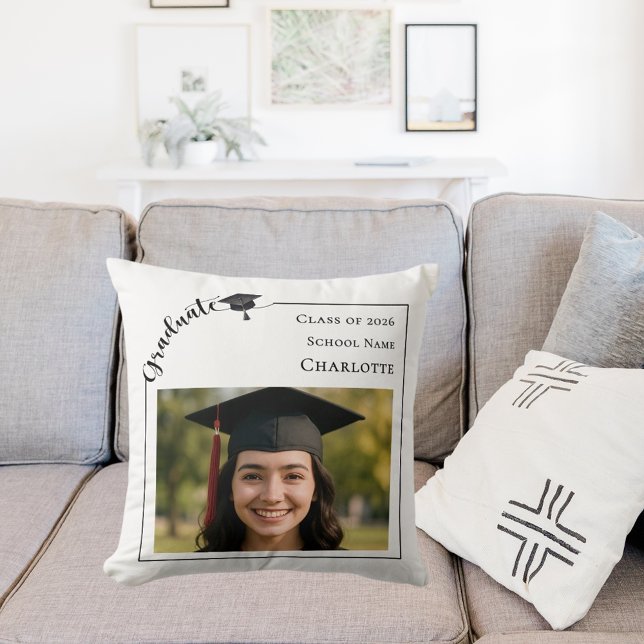 Modern photo Graduate Throw Pillow (Creator Uploaded)