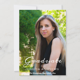 Modern photo graduation announcement