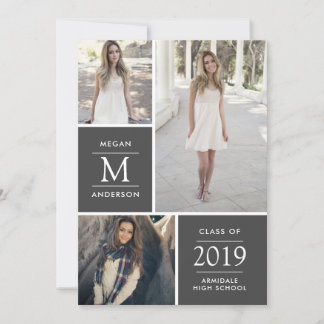 Modern photo graduation announcement