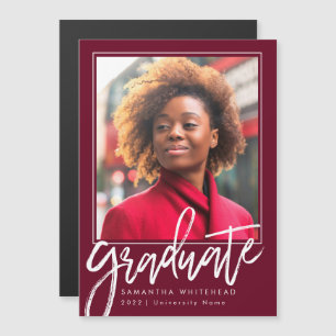 Modern Photo Graduation Announcement 2022 Burgundy