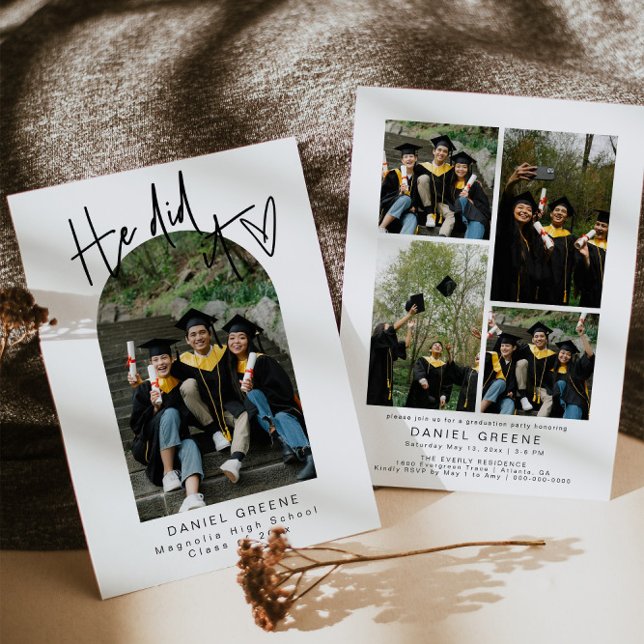 Modern Photo Graduation Announcement Party Invite (Creator Uploaded)