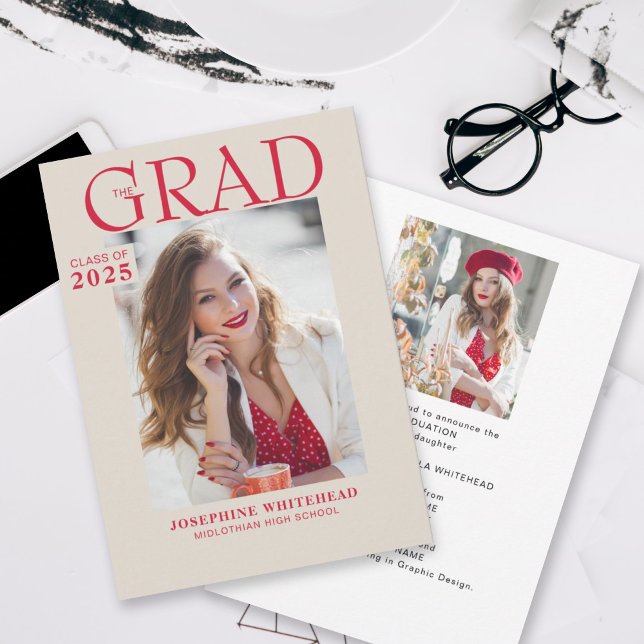 Modern Photo Graduation Announcement Tan 2023 (Creator Uploaded)