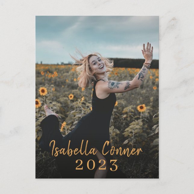 Modern Photo Graduation Class Of 2023 Announcement (Front)