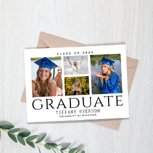 Modern Photo Graduation Flat Announcement Card