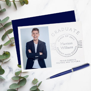 Modern Photo Graduation Graduate Silver