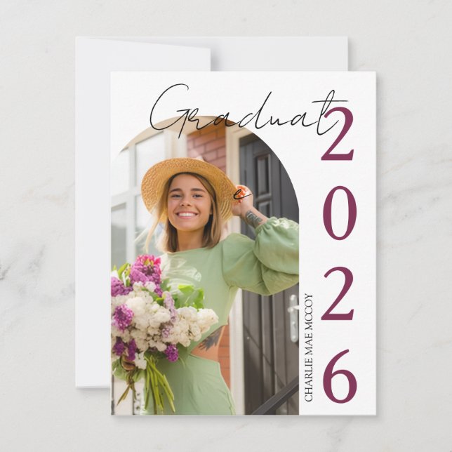 Modern Photo Graduation Invitation (Front)