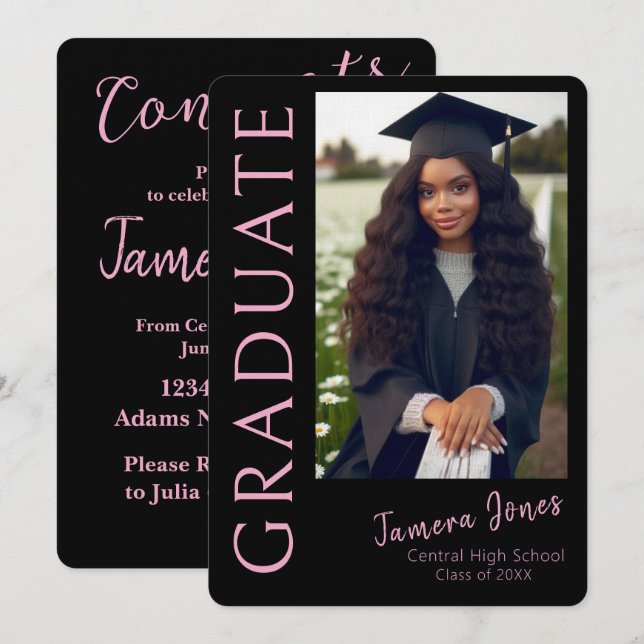 Modern Photo Graduation Invitation (Front/Back)