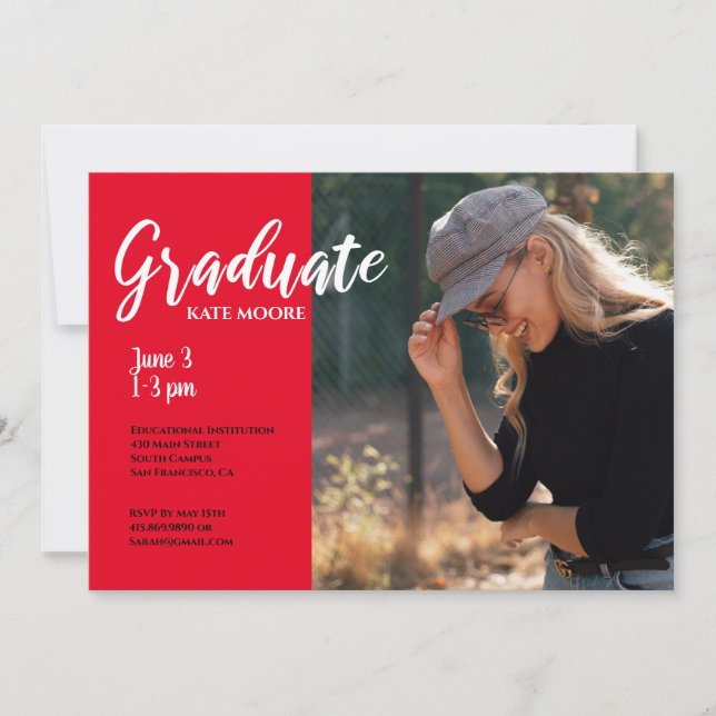 Modern Photo Graduation Invitation (Front)
