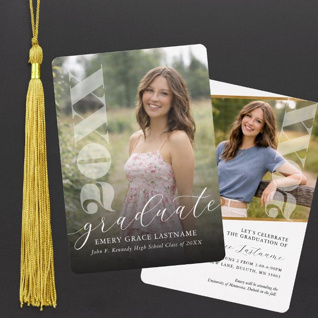 Modern Photo Graduation Invitation (Modern Photo Graduation Invitation)