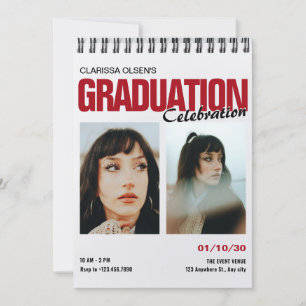 Modern photo graduation invitation
